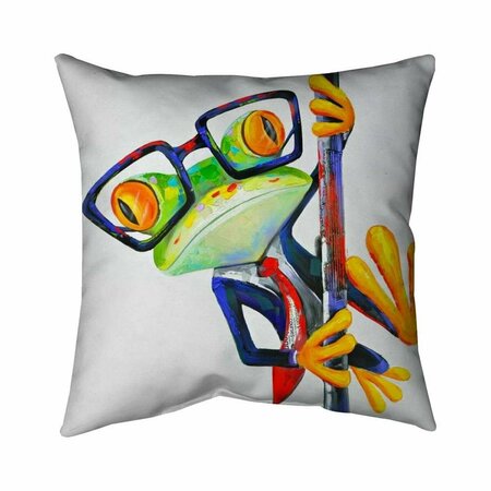 BEGIN HOME DECOR 26 x 26 in. Funny Frog with Glasses-Double Sided Print Indoor Pillow 5541-2626-AN4